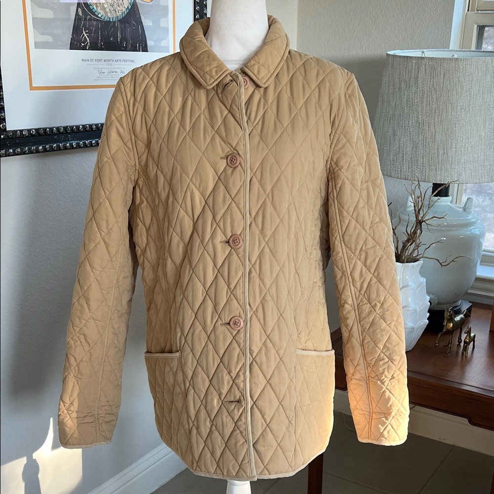 L.L.Bean Barn Quilted Jacket Tan Brown XL
